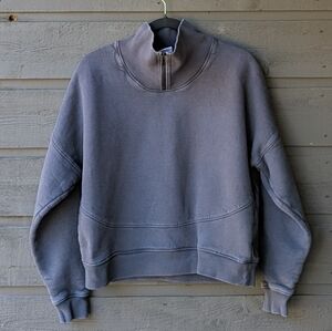 Outdoor Voices Gray Quarter-Zip Sweatshirt